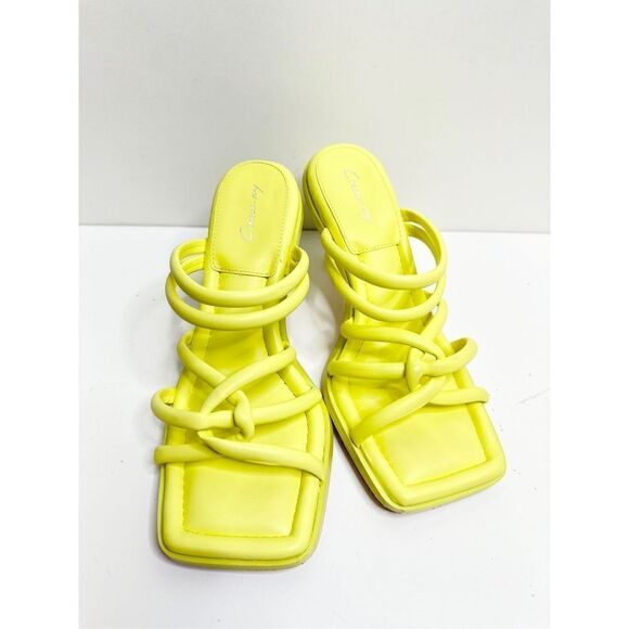Sam Edelman Sandals Womens Size 8 Square Toe Slide On Lime Green - Picture 7 of 10